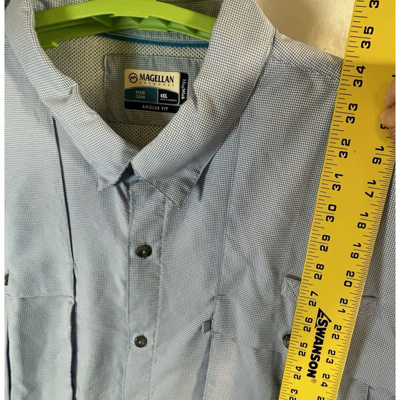 Magellan Mens 4XL Blue Fish Gear Shirt Relaxed Button Up Long Sleeve Outdoors - Picture 10 of 10